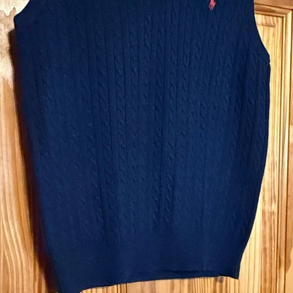 Ralph Lauren Men's Dark Blue V-Neck Sweater Vest - Picture 7 of 10